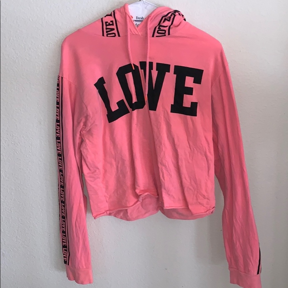 Neon Pink Love Jacket With Hood!